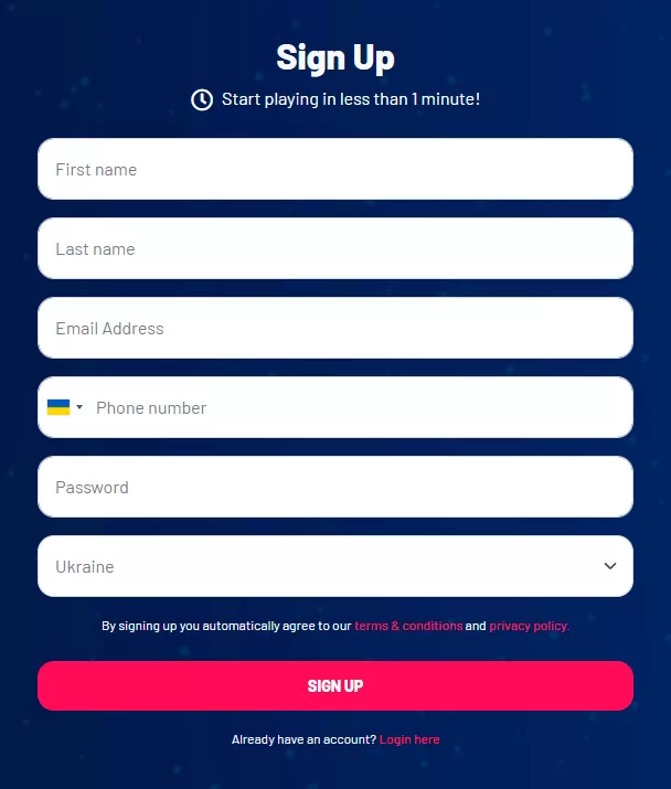 slottio sign up