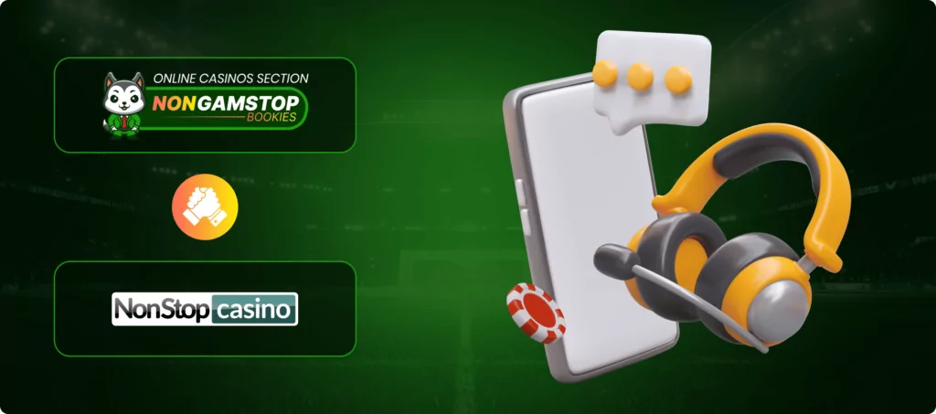 NonStop Casino Customer Support Banner