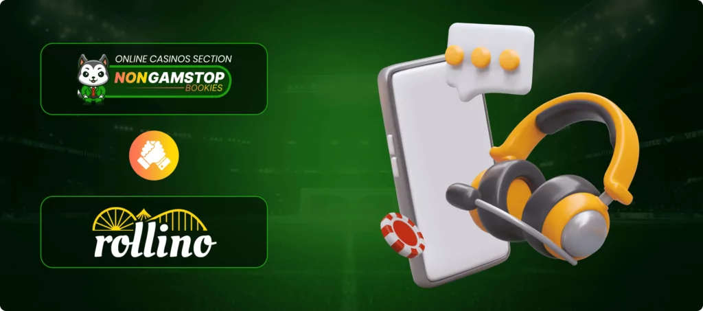 Rollino Casino Customer Support Banner