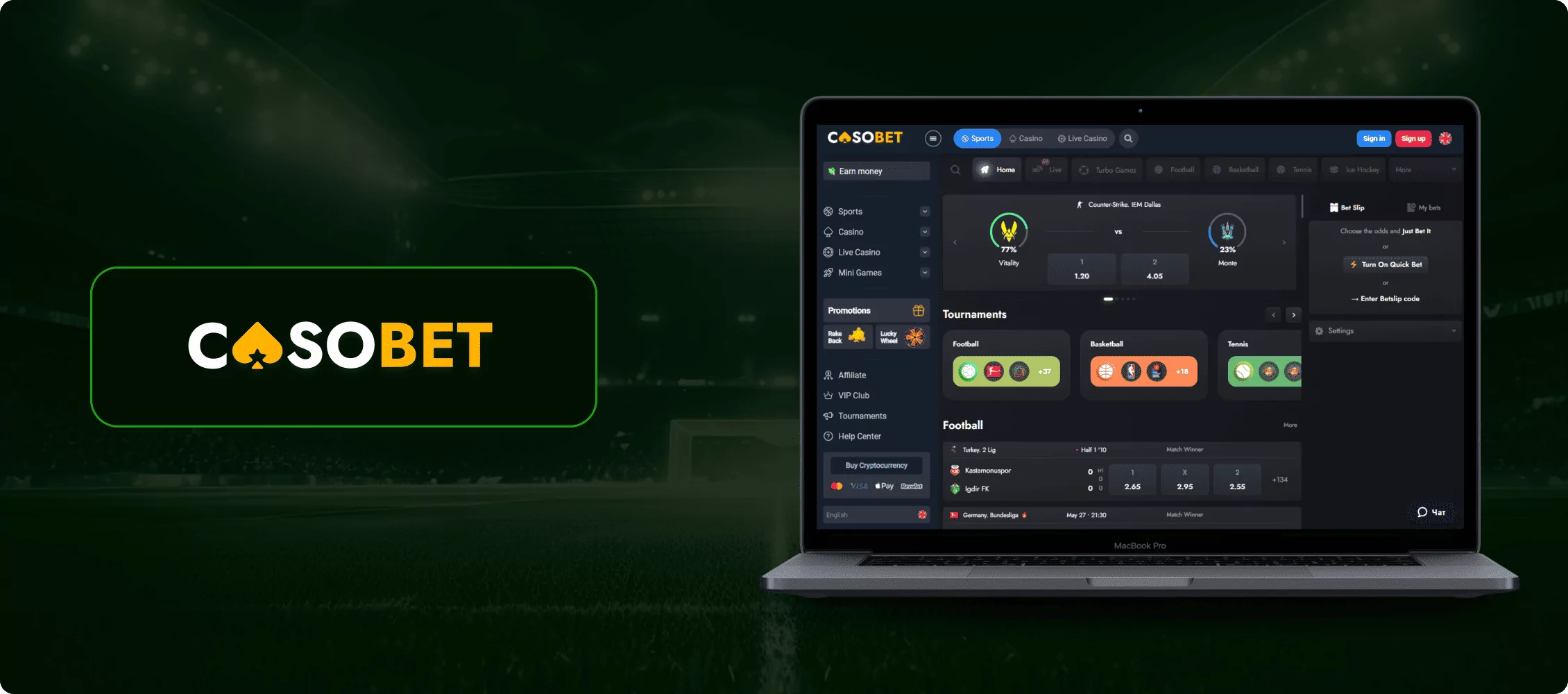 Casobet betting site banner