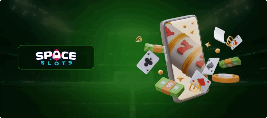 SpaceSlots Casino on Smartphone Banner