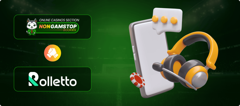 Rolletto Casino Customer Support Banner