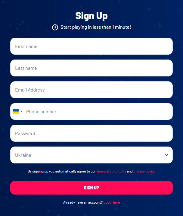 slottio sign up