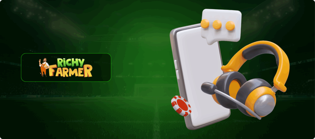 Richy Farmer Casino Customer Support Banner