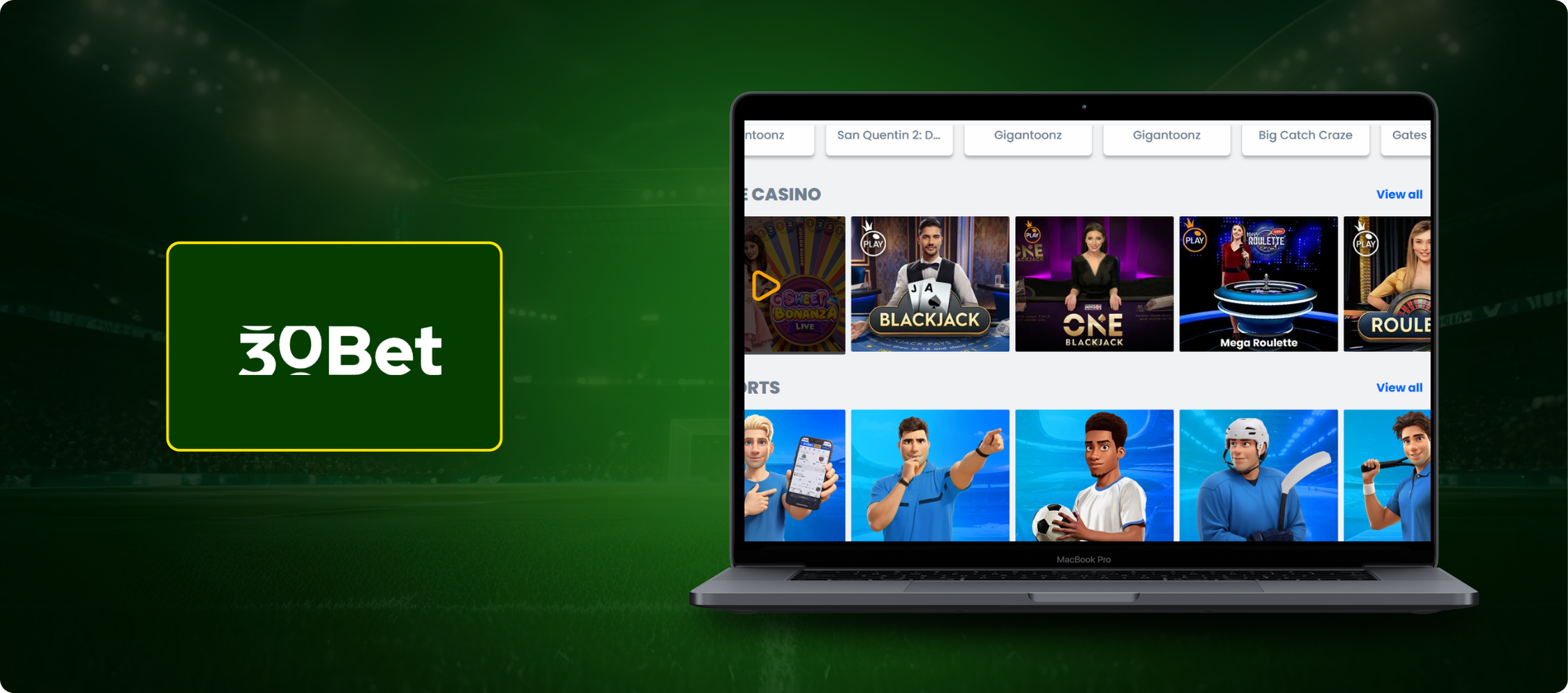30 Bet Casino Banner