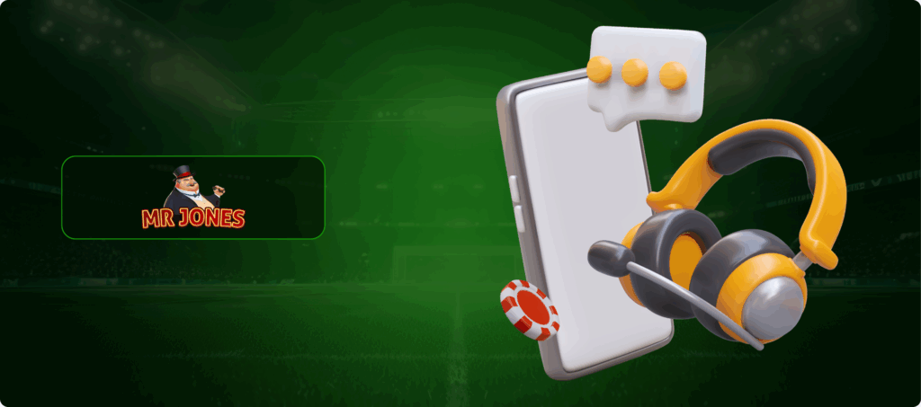 Mr Jones Casino Customer Support Banner