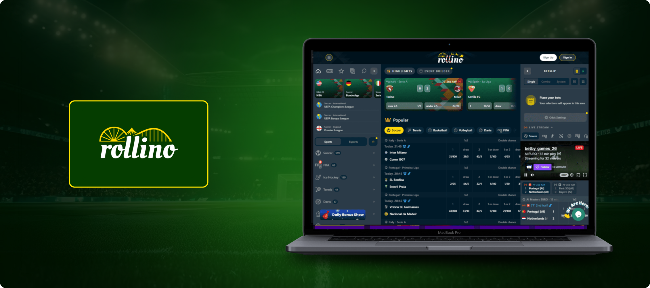 Rollino Betting Site banner